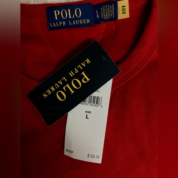 Ralph Lauren Polo Garnet Red Crew Neck Sweatshirt sz Large - Picture 3 of 8